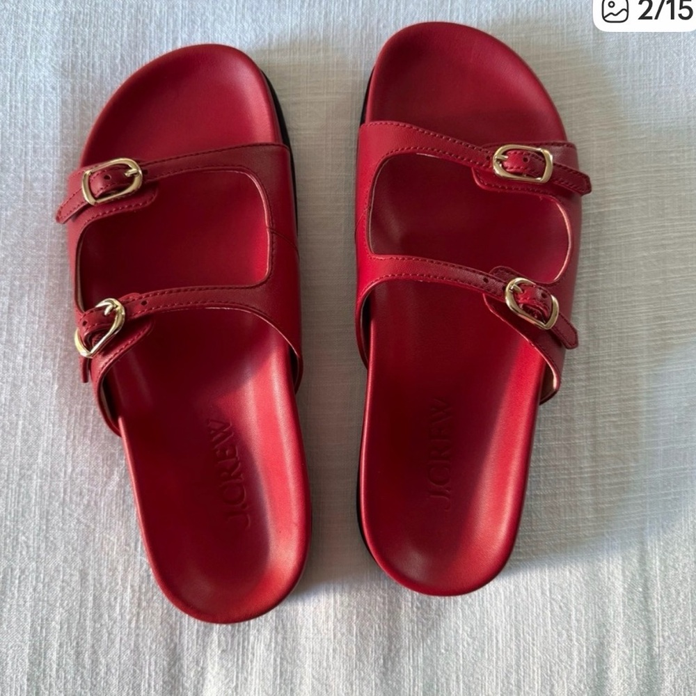 J. Crew Women's Bold Red Slide Sandals